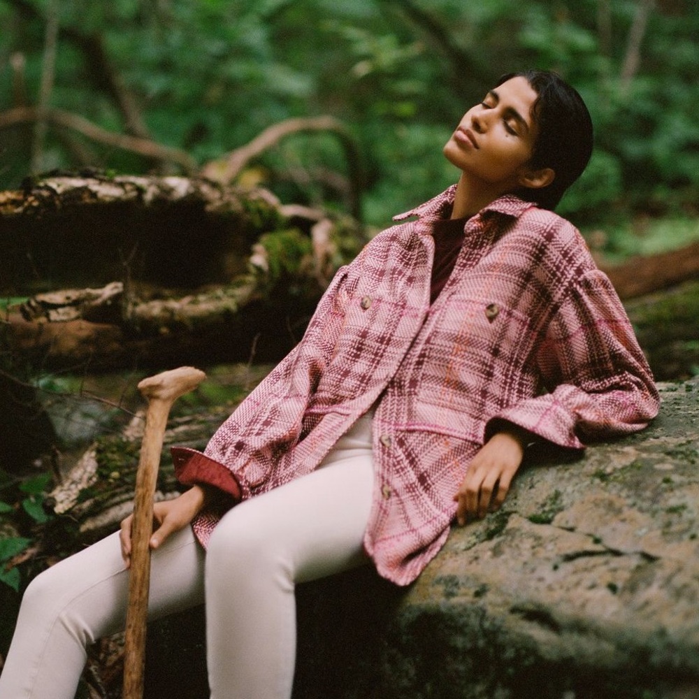 Anthropologie Hurricane Plaid Shirt Jacket